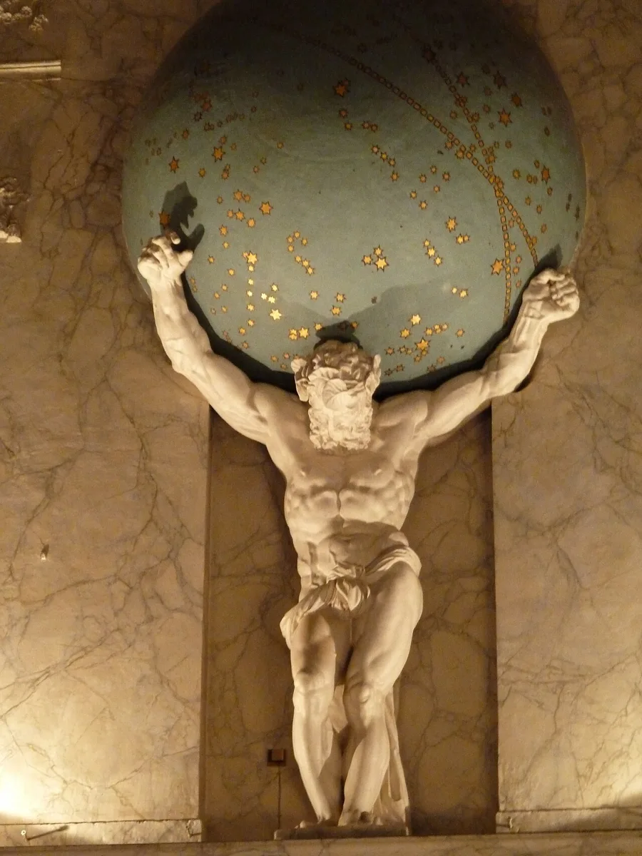 Atlas mit Himmelsglobus im Königlichen Palast Amsterdam