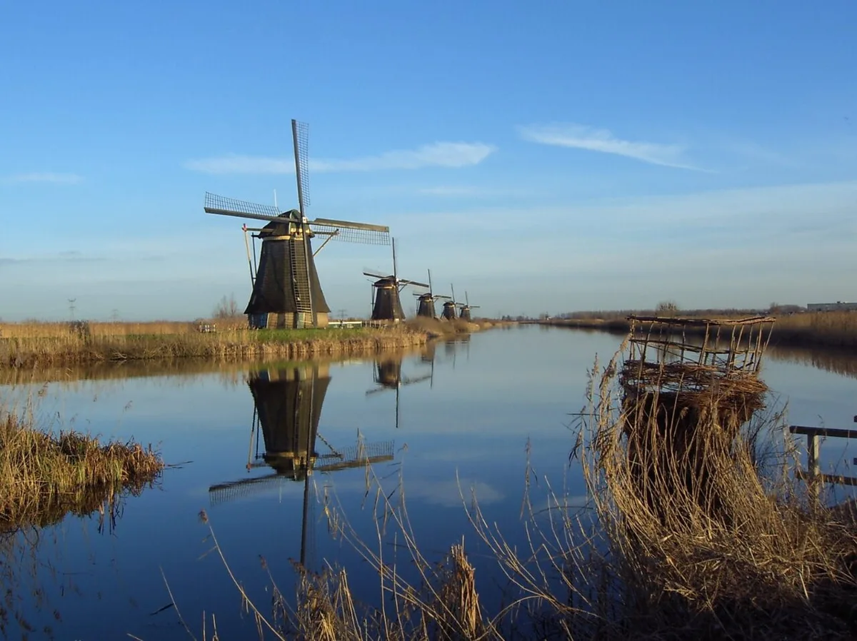 Windmühlen und Wasserwege in Kinderdijk